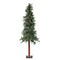 Allstate 7' Pre-Lit Slim Traditional Woodland Alpine Artificial Christmas Tree - Multicolor Lights